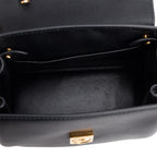 Black Grained Leather La Medusa Small Handbag w/ Straps