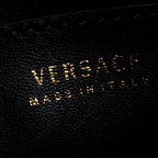 Black Grained Leather La Medusa Small Handbag w/ Straps