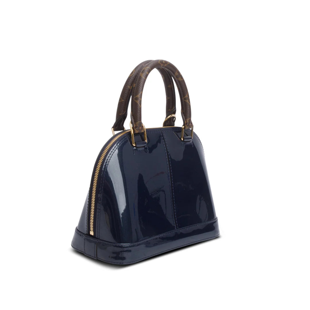 Blue Vernis Leather Miroir Alma BB w/ Strap
