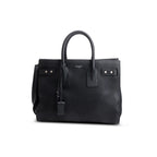 Black Supple Grained Leather Small Sac de Jour w/ Strap