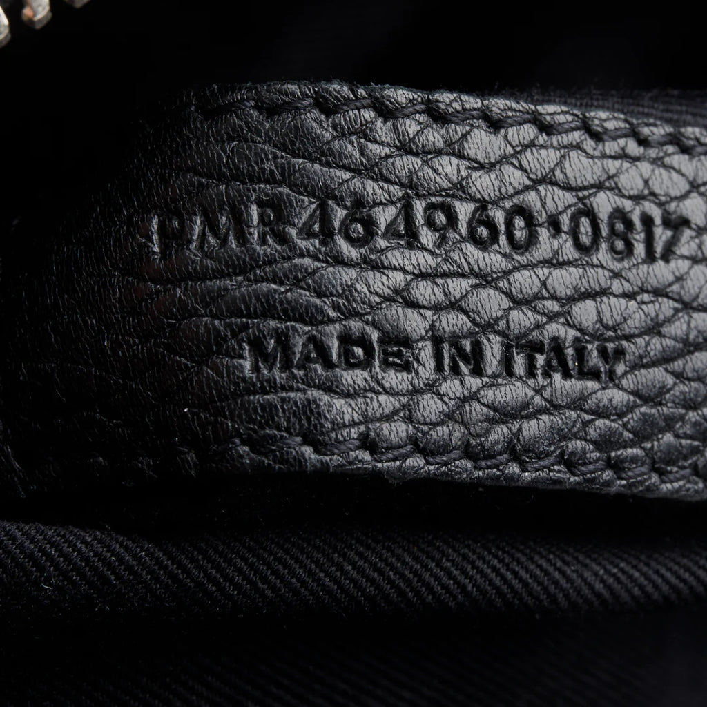 Black Supple Grained Leather Small Sac de Jour w/ Strap