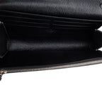 Silver Metallic Epi Leather Twist Chain Wallet