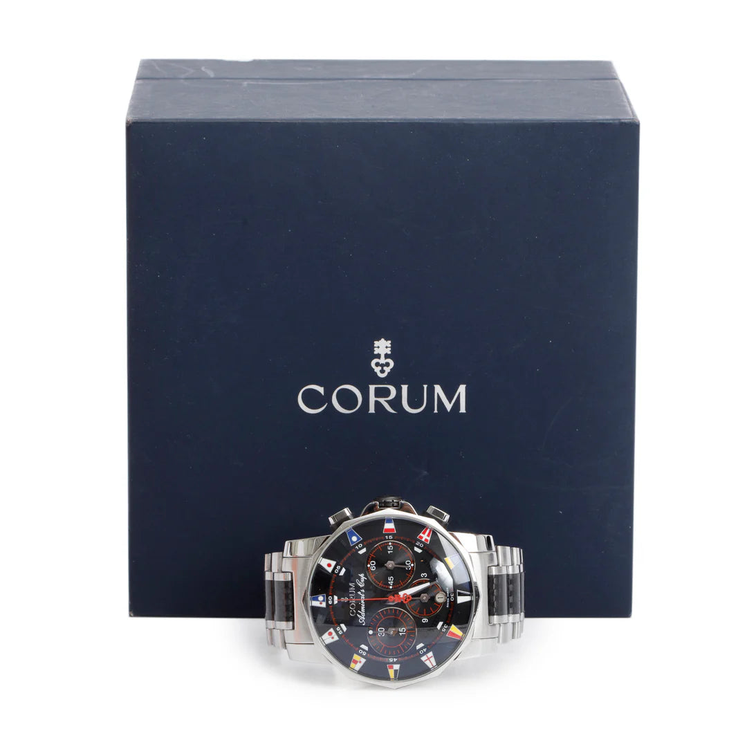 Stainless Steel &amp; Black PVD Admiral's Cup Regatta 44 MM Automatic Chronograph Watch w/ Box &amp; Papers