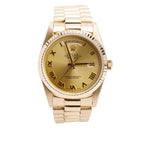 18k Yellow Gold Day Date 36 MM President Watch Champagne Roman Dial 18238 w/ Box &amp; Papers