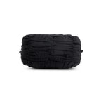 Black Leather-Trimmed Tessuto Gaufre Tote w/ Strap