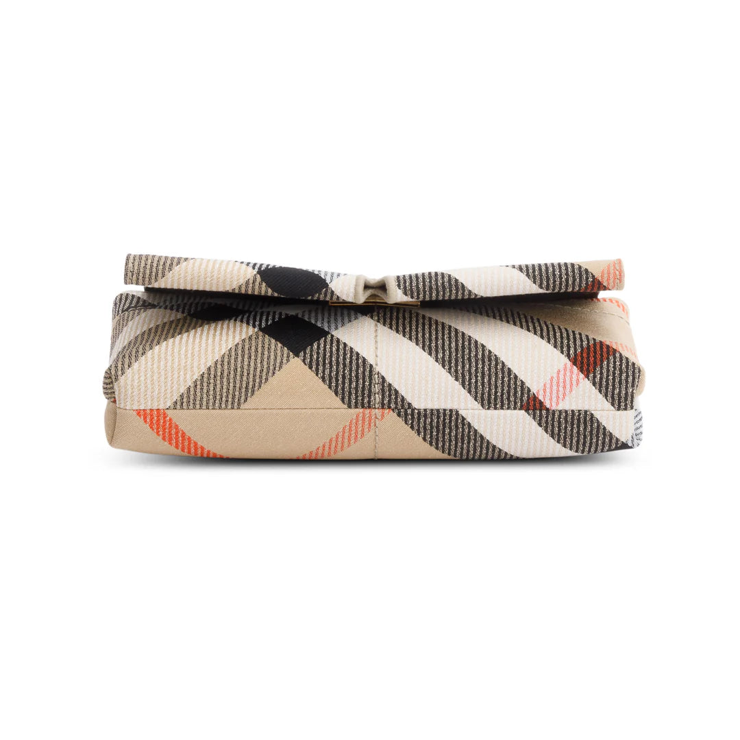 Brown Check Soft Snip Mini Chain Bag