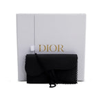 2022 Black Ultra Matte Calfskin Saddle Chain Wallet Pouch w/ Box