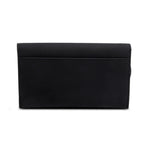 2022 Black Ultra Matte Calfskin Saddle Chain Wallet Pouch w/ Box