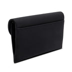 2022 Black Ultra Matte Calfskin Saddle Chain Wallet Pouch w/ Box
