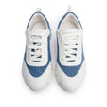 Blue Denim White Calfskin Bouncing Sneakers, Size 37