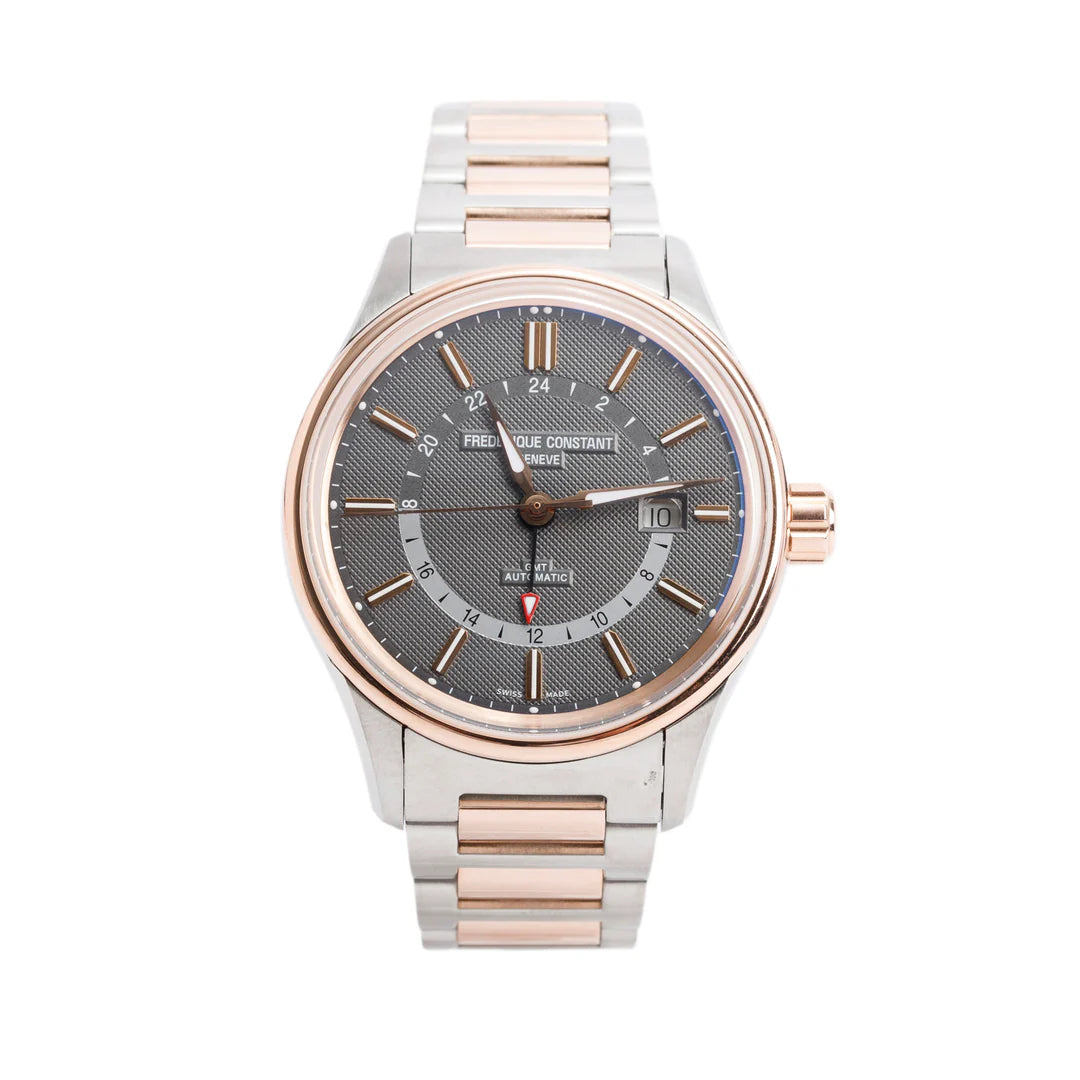 2023 Rose Gold PVD &amp; Stainless Steel Yacht Timer GMT 42 MM Automatic Watch Grey Dial w/ Box &amp; Papers