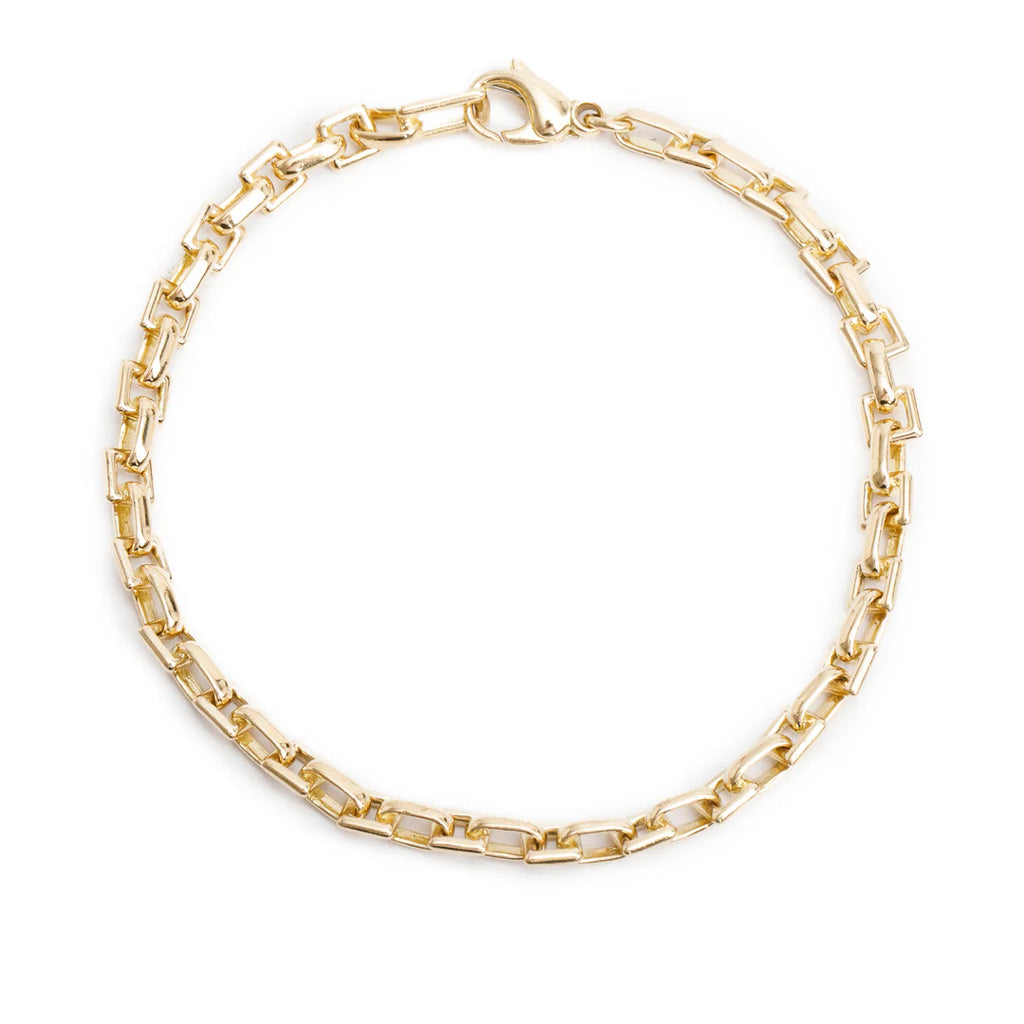 Vintage 18k Yellow Gold Square Link Bracelet w/ Box