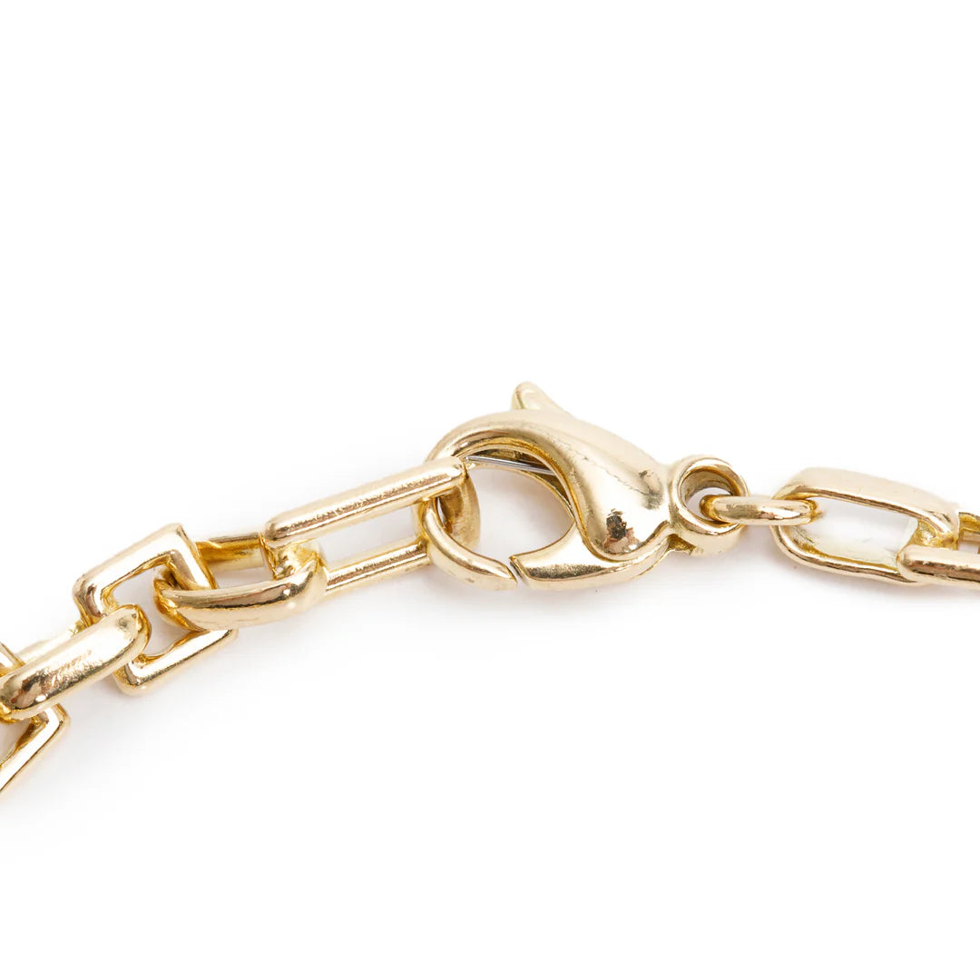 Vintage 18k Yellow Gold Square Link Bracelet w/ Box