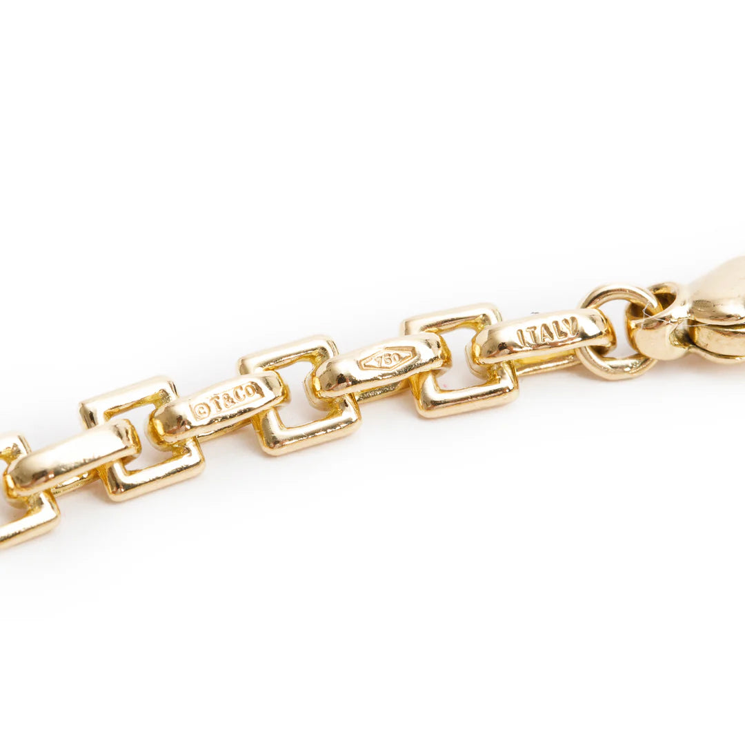 Vintage 18k Yellow Gold Square Link Bracelet w/ Box