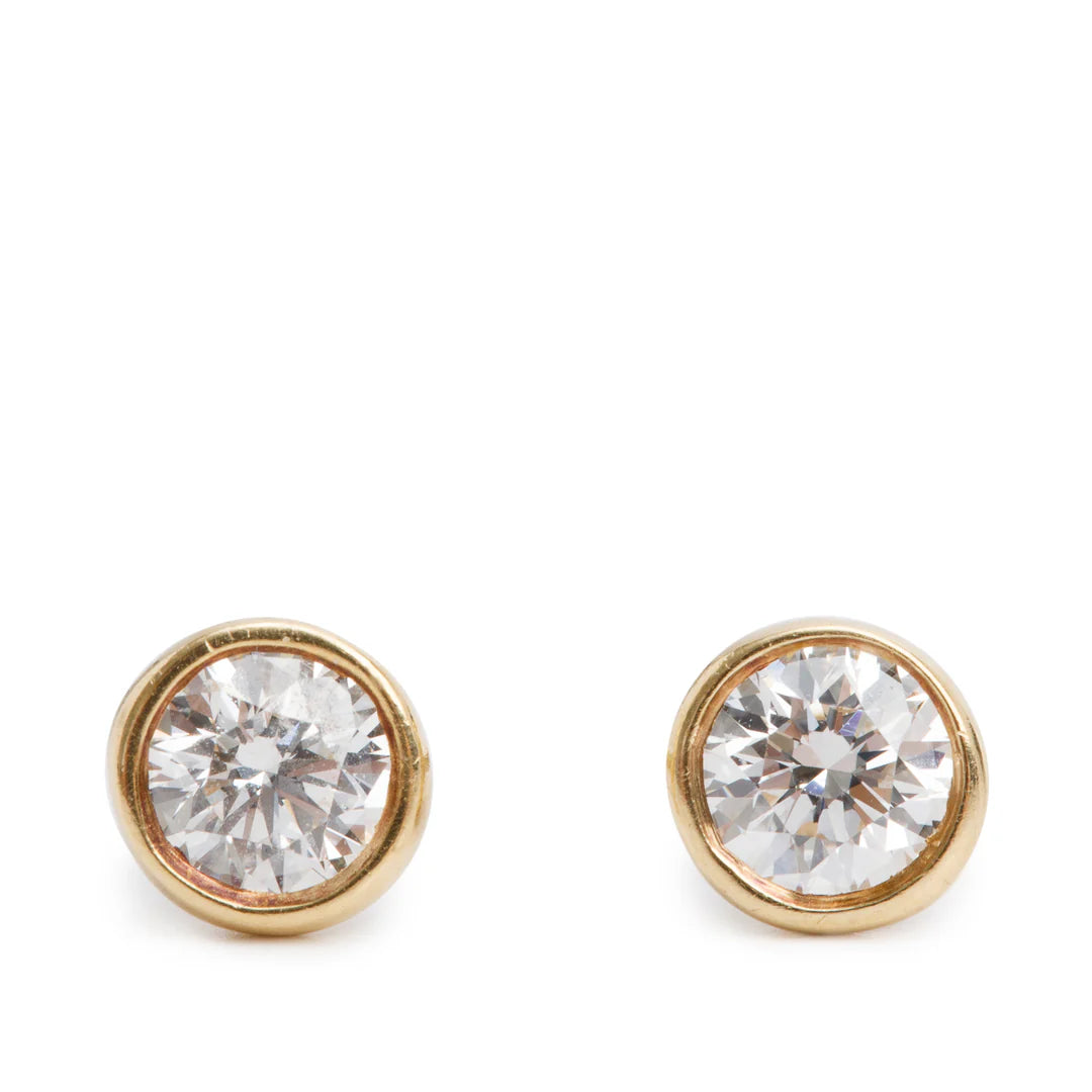 Vintage Elsa Peretti 18k Yellow Gold 0.44 tcw Diamonds By the Yard Stud Earrings w/ Box