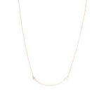 18k Yellow Gold Small T Smile Pendant Necklace w/ Box