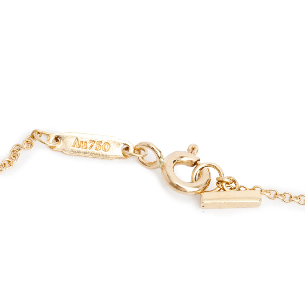 18k Yellow Gold Small T Smile Pendant Necklace w/ Box