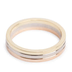 18k Tri-Gold Vendome Louis 4.8 MM Wedding Band Ring, Size 61 9.75 w/ Certificate
