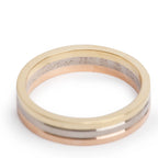 18k Tri-Gold Vendome Louis 4.8 MM Wedding Band Ring, Size 61 9.75 w/ Certificate