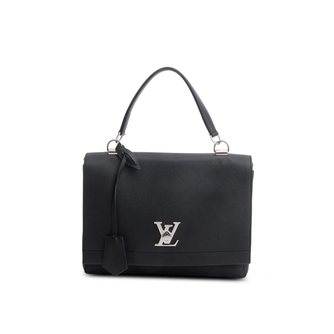 Black Soft Calfskin My Lockme II Top Handle w/ Strap