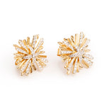 18k Yellow Gold Diamond Angelika Four Points Stud Earrings w/ Box