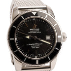 Stainless Steel Superocean Heritage 42 MM Automatic Watch Black Dial A17321 w/ Box &amp; Papers
