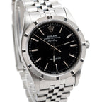 Stainless Steel Oyster Perpetual Engine Turned Bezel Air King 34 MM Watch Black Dial 14010
