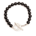 Sterling Silver Black Onyx Bead Toggle Bracelet