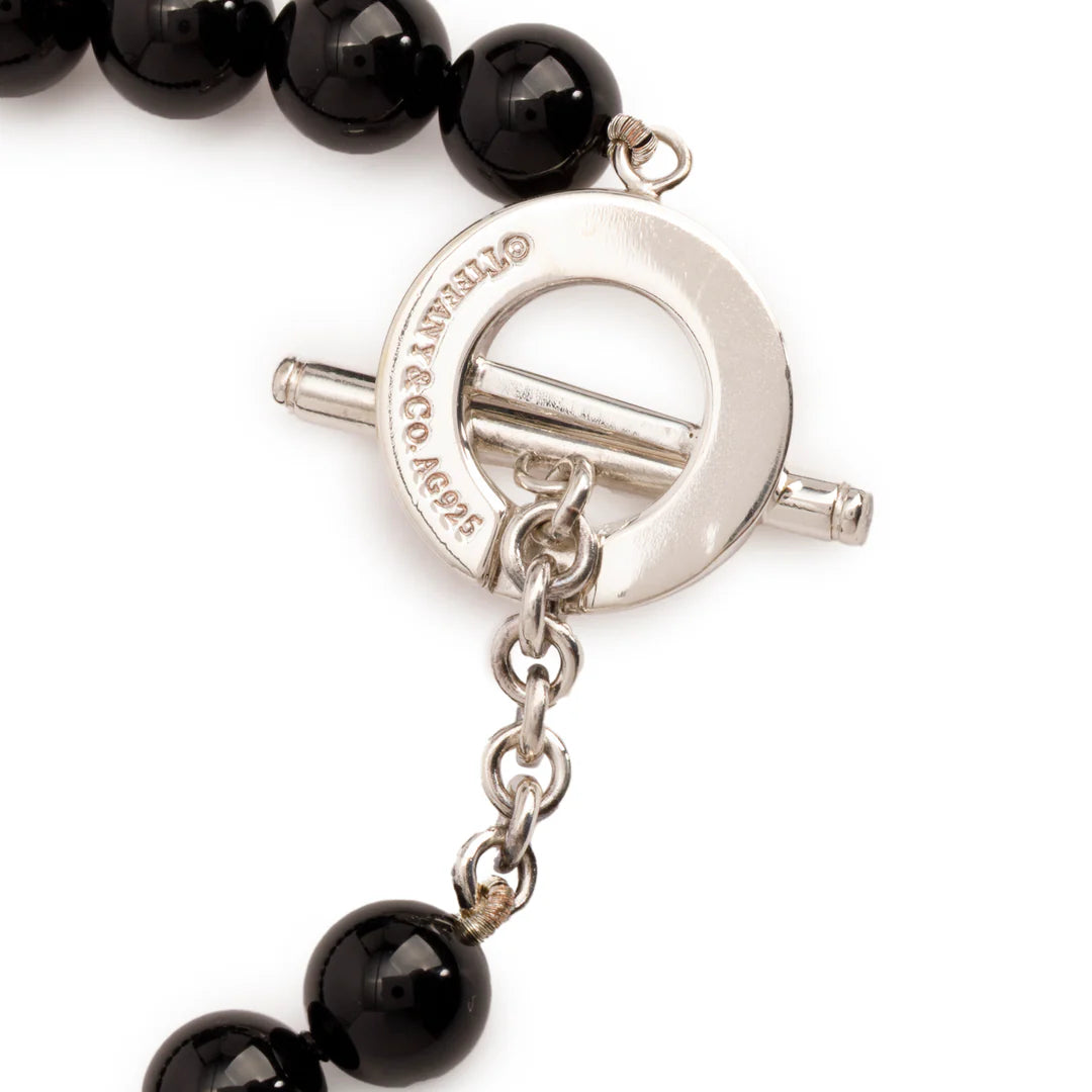 Sterling Silver Black Onyx Bead Toggle Bracelet