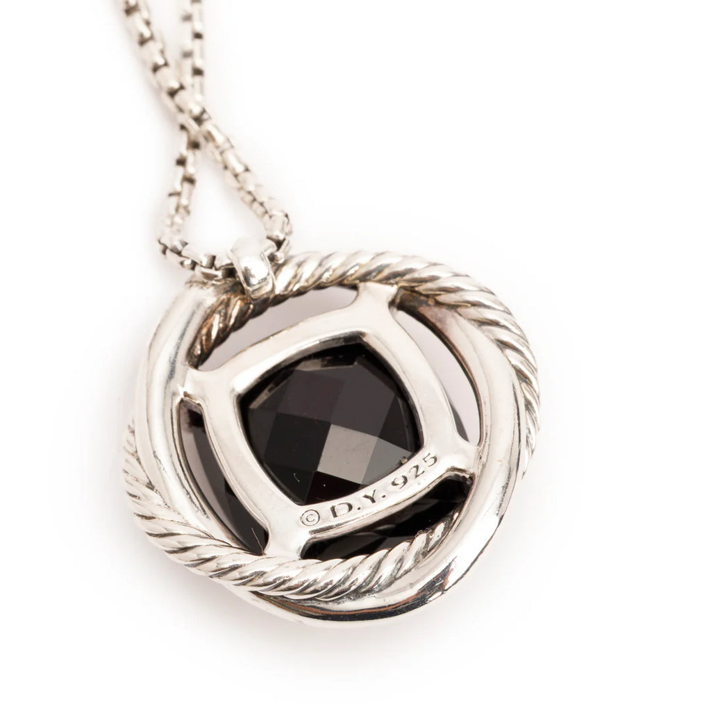 Sterling Silver Onyx Infinity Pendant Necklace