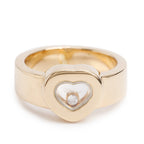18k Yellow Gold Happy Diamonds Heart Cocktail Ring, Size 4.75