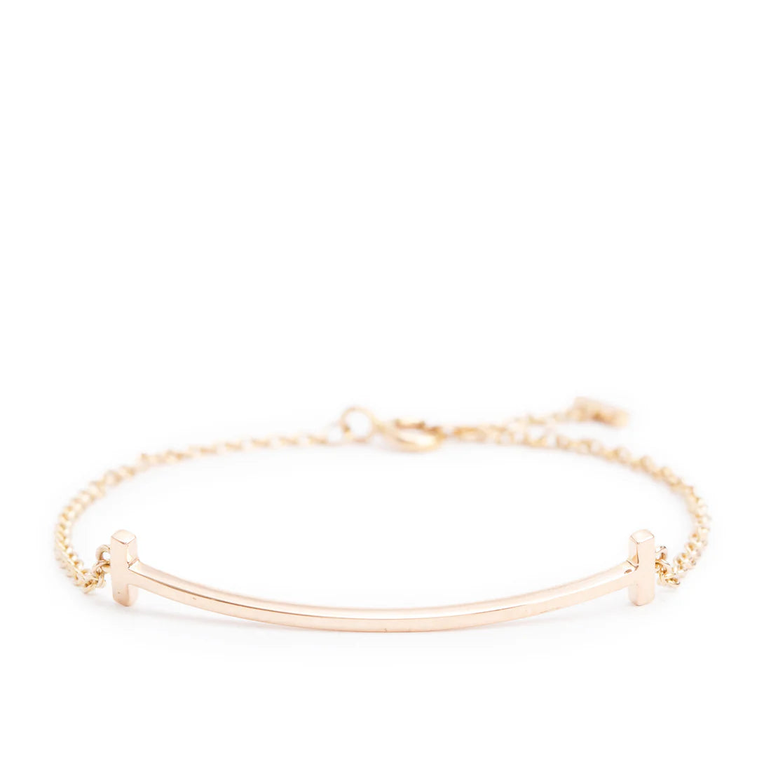 2023 18k Yellow Gold T Smile Bracelet w/ Box &amp; Receipt