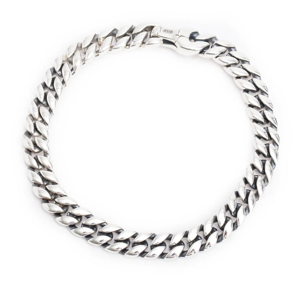Sterling Silver 8 MM Curb Chain Link Bracelet