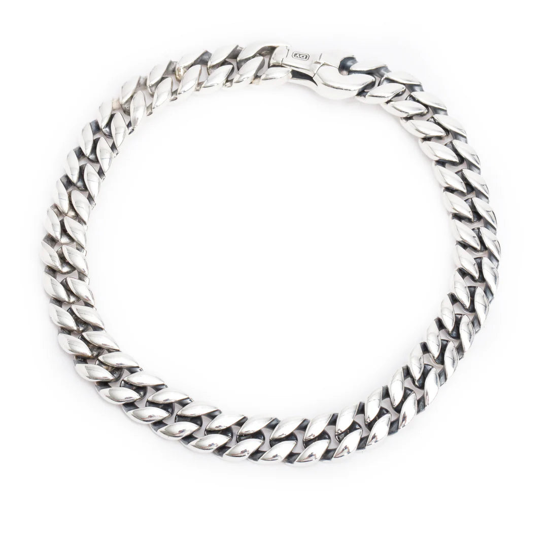 Sterling Silver 8 MM Curb Chain Link Bracelet
