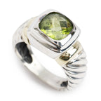 Sterling Silver &amp; 14k Yellow Gold Peridot Noblesse Cocktail Ring, Size 6