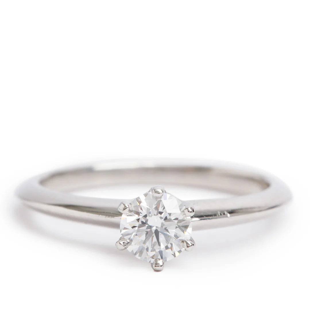 Platinum 0.44 ct. Diamond Solitaire Engagement Ring, Size 6 w/ Box