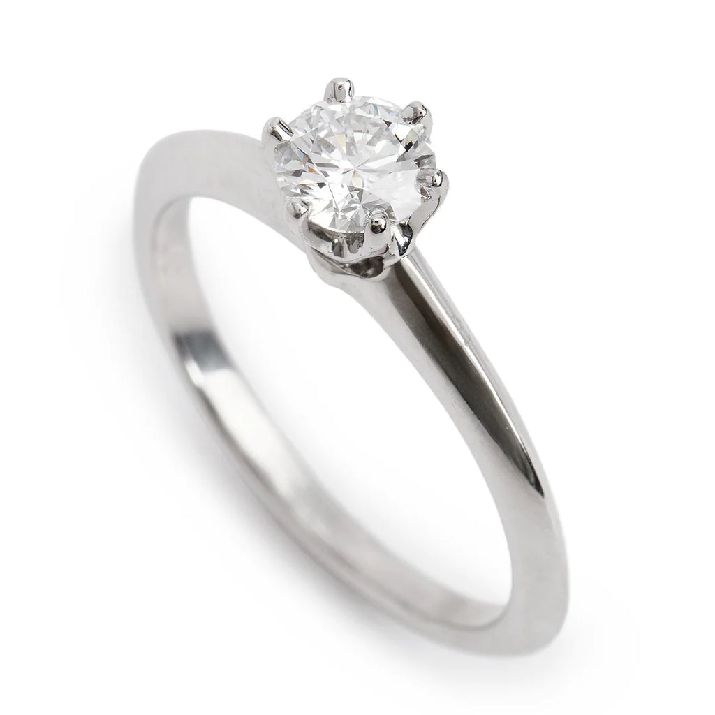 Platinum 0.44 ct. Diamond Solitaire Engagement Ring, Size 6 w/ Box