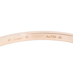 2021 18k Rose Gold 3.65 MM Love Bracelet, Small Model, Size 17 w/ Pouch &amp; Certificate