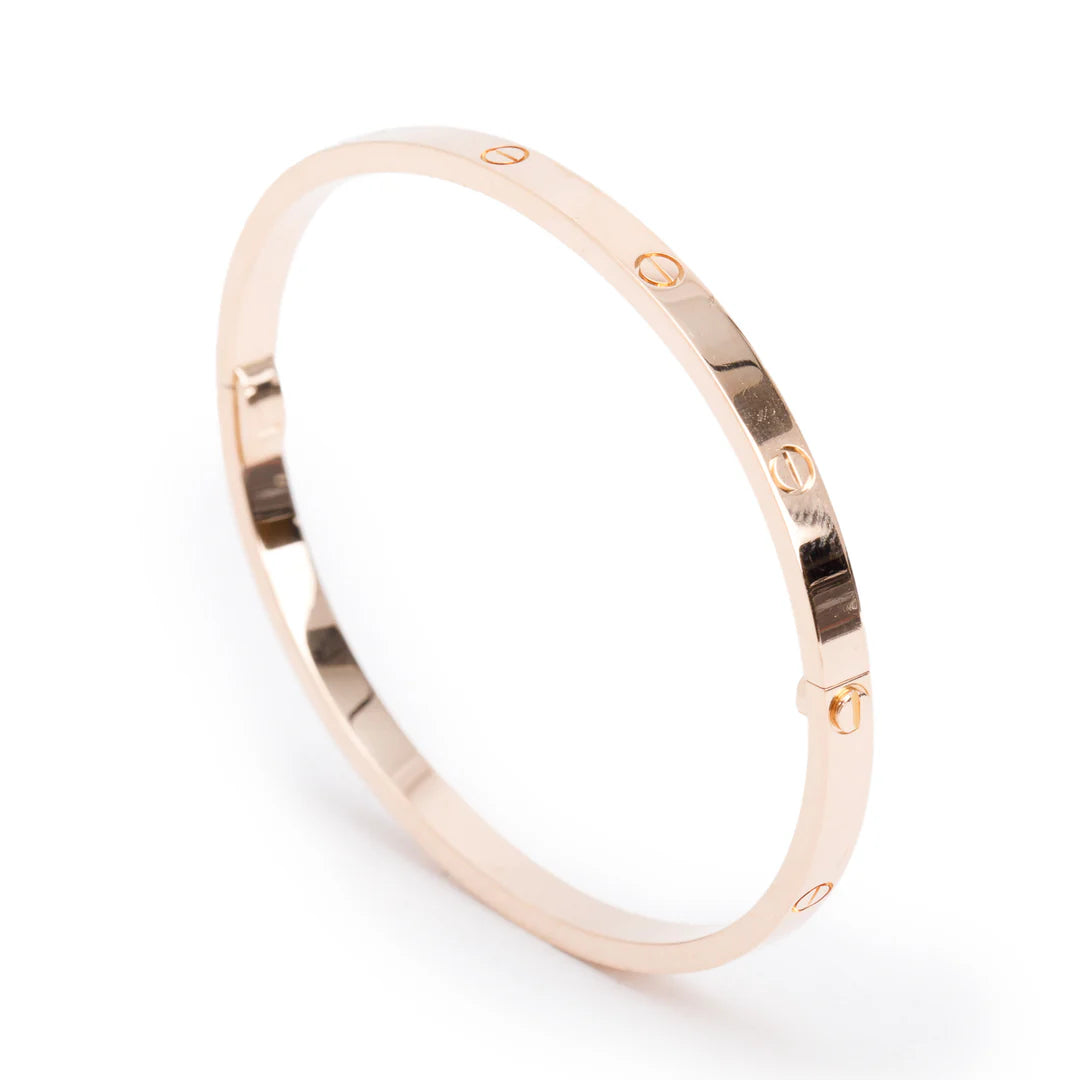 2021 18k Rose Gold 3.65 MM Love Bracelet, Small Model, Size 17 w/ Pouch &amp; Certificate