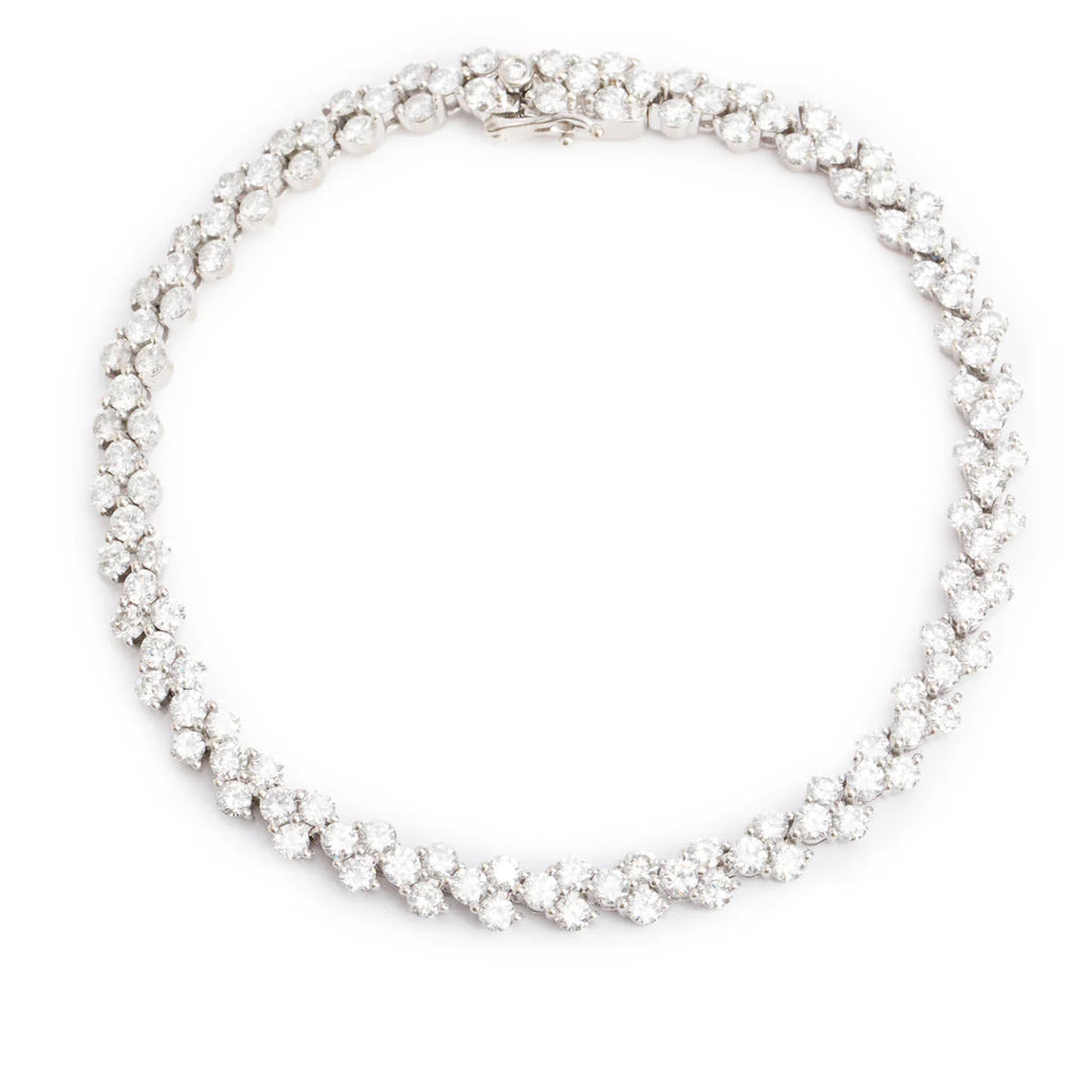 18k White Gold 6.00 tcw. Diamond Link Bracelet