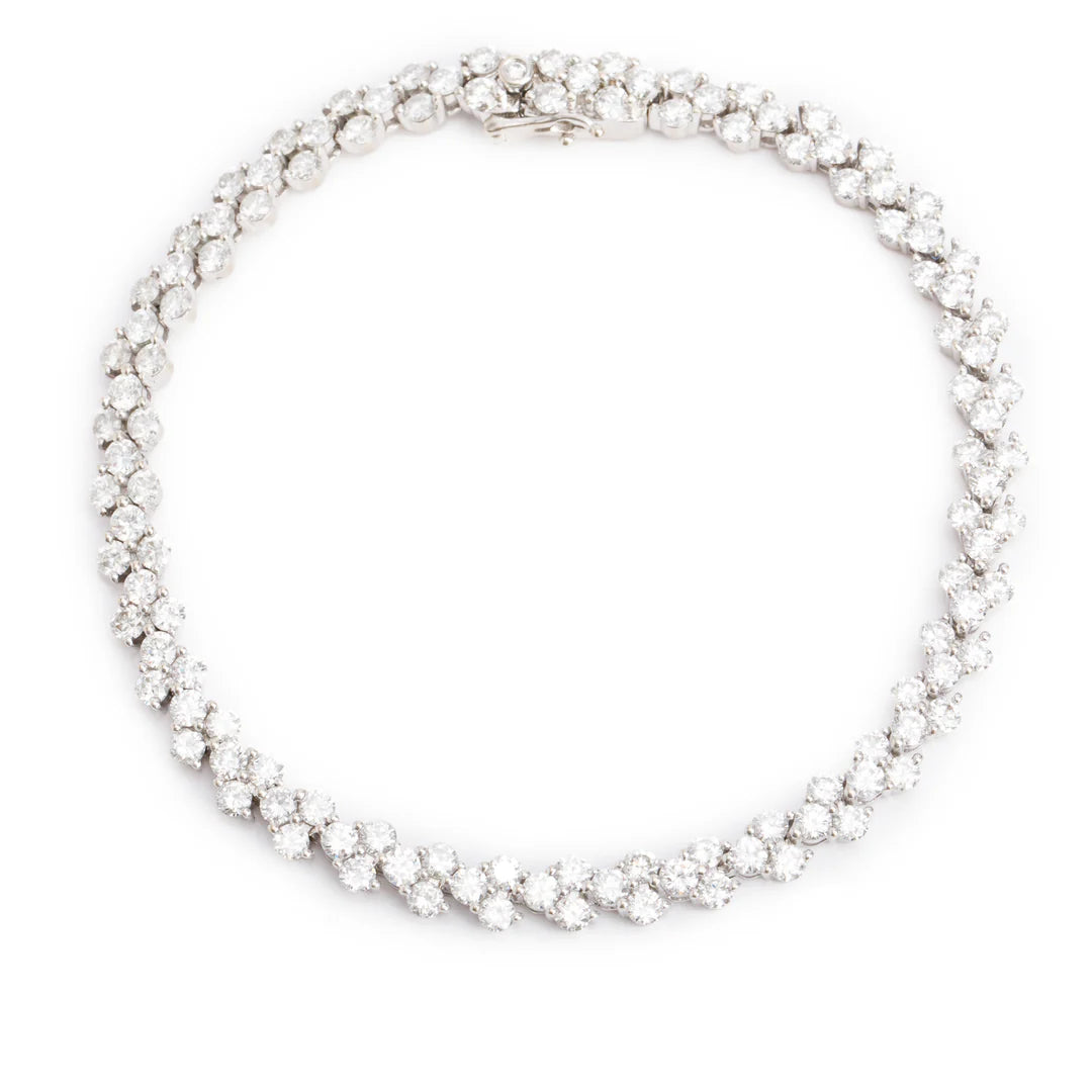 18k White Gold 6.00 tcw. Diamond Link Bracelet