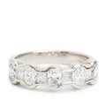 14k White Gold Diamond Band Ring, Size 6.5