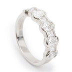 14k White Gold Diamond Band Ring, Size 6.5