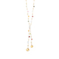 18k Yellow Gold Multi-Stone and Diamond Lariat Necklace
