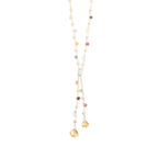 18k Yellow Gold Multi-Stone and Diamond Lariat Necklace