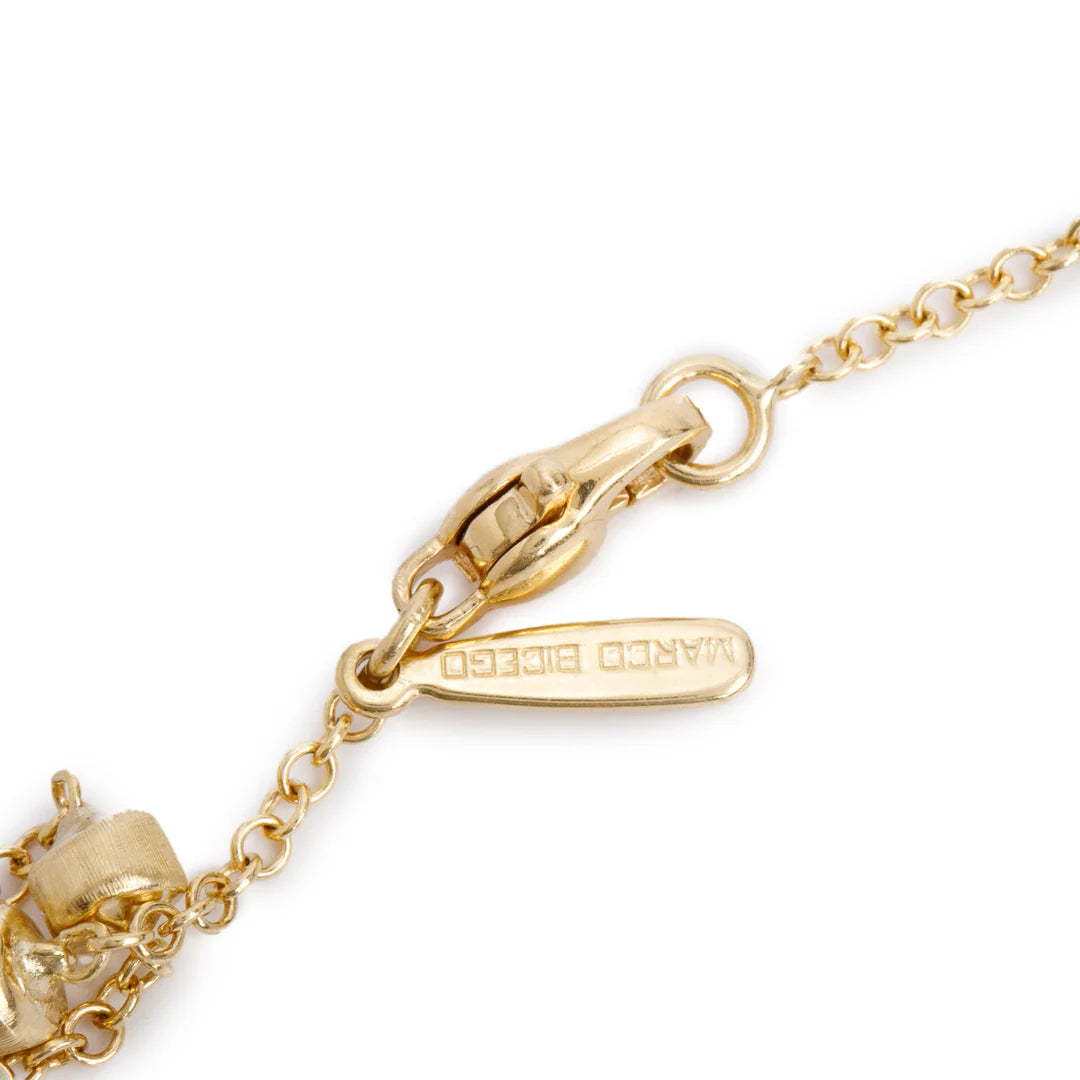 18k Yellow Gold Multi-Stone and Diamond Lariat Necklace