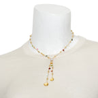 18k Yellow Gold Multi-Stone and Diamond Lariat Necklace
