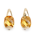 18k Yellow Gold Citrine Hoop Earrings