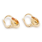 18k Yellow Gold Citrine Hoop Earrings