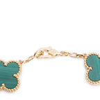 2020 18k Yellow Gold Vintage 5 Motif Malachite Bracelet w/ Box &amp; Certificate